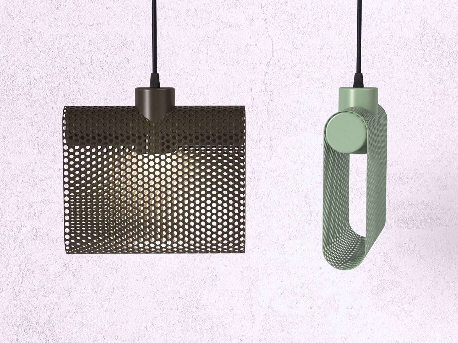 Grid Pendant Lamp 3D model_1