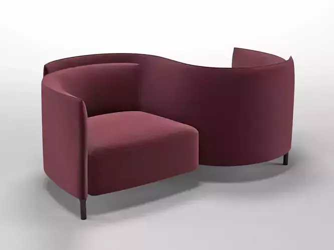 Hemicycle Conversation Chair 3D model
