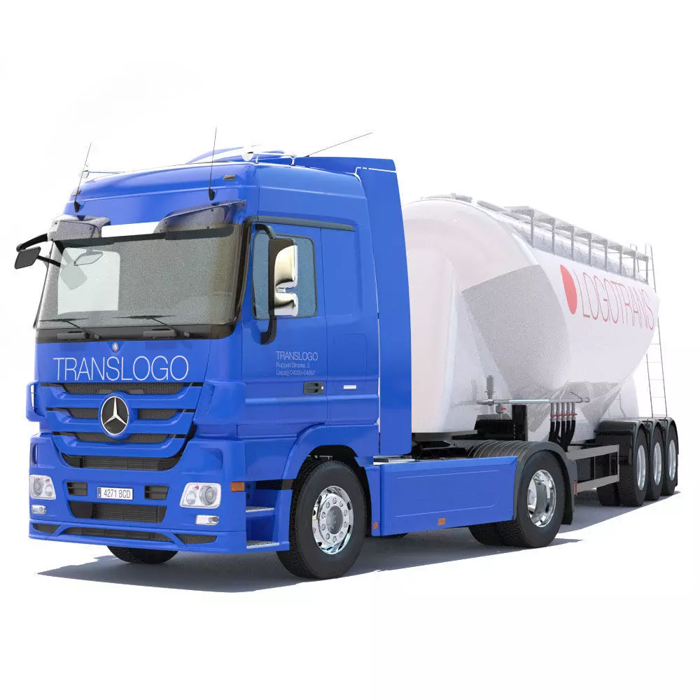 Mercedes Actros with Silo 3D model_0