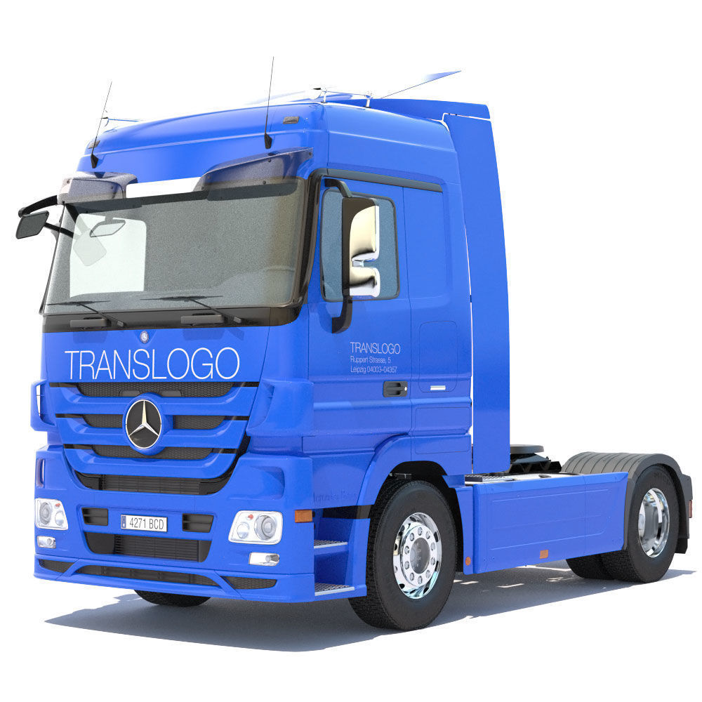 Mercedes Actros with Silo 3D model_7