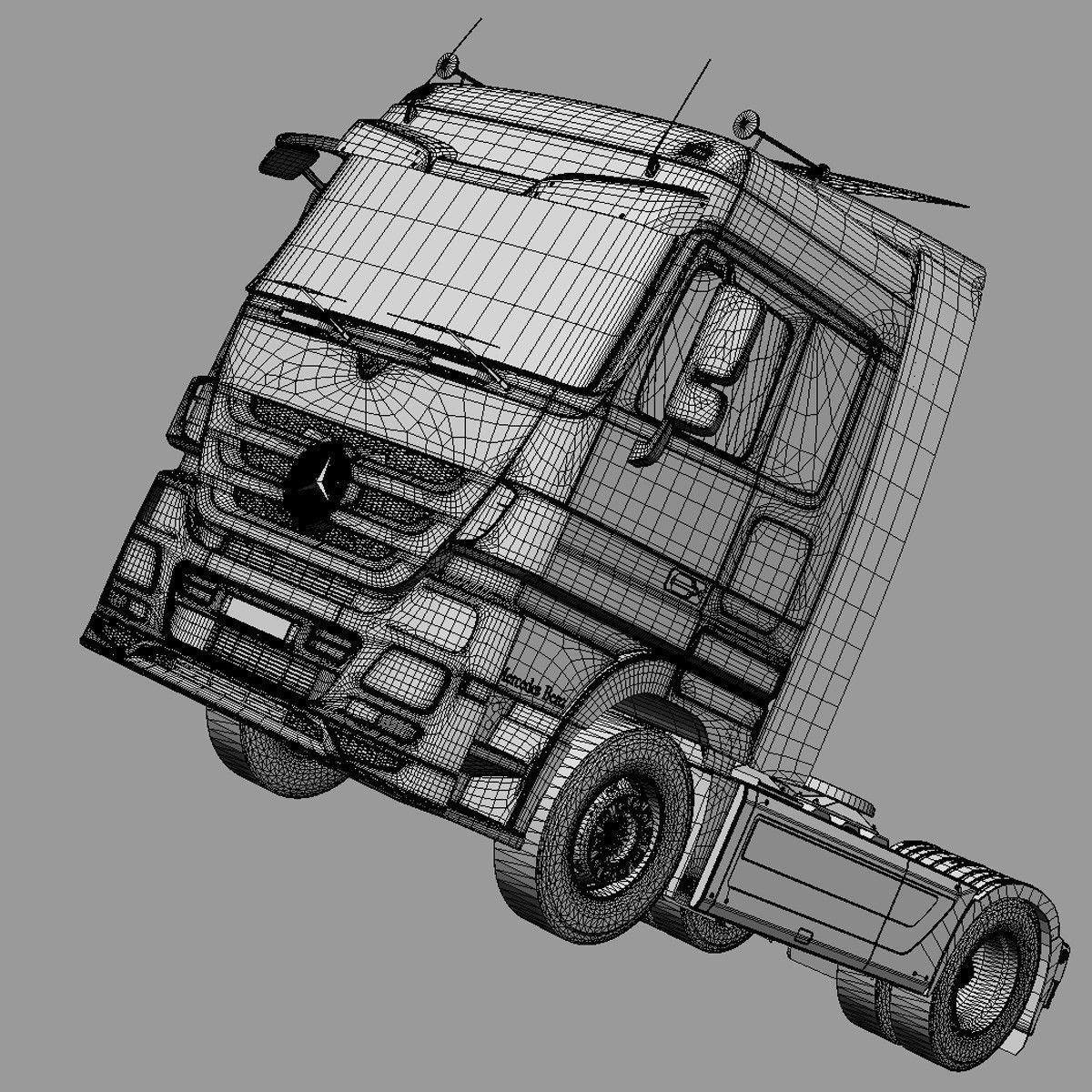 Mercedes Actros with Silo 3D model_19