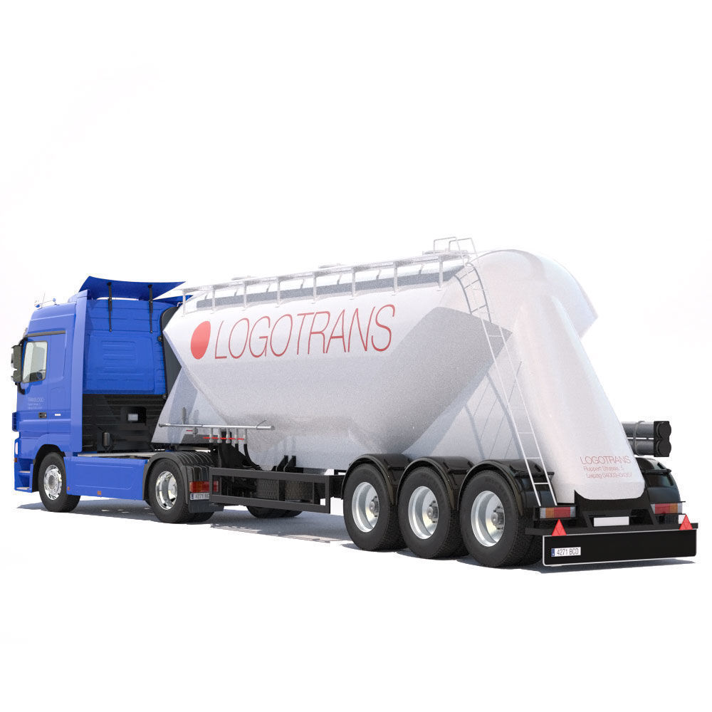 Mercedes Actros with Silo 3D model_4