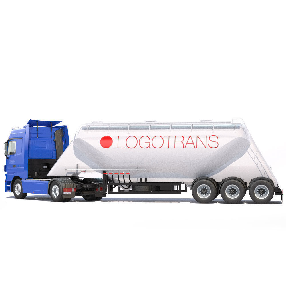 Mercedes Actros with Silo 3D model_5
