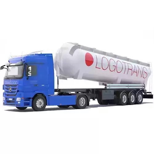 Mercedes Actros With Tipping Silo 3D model