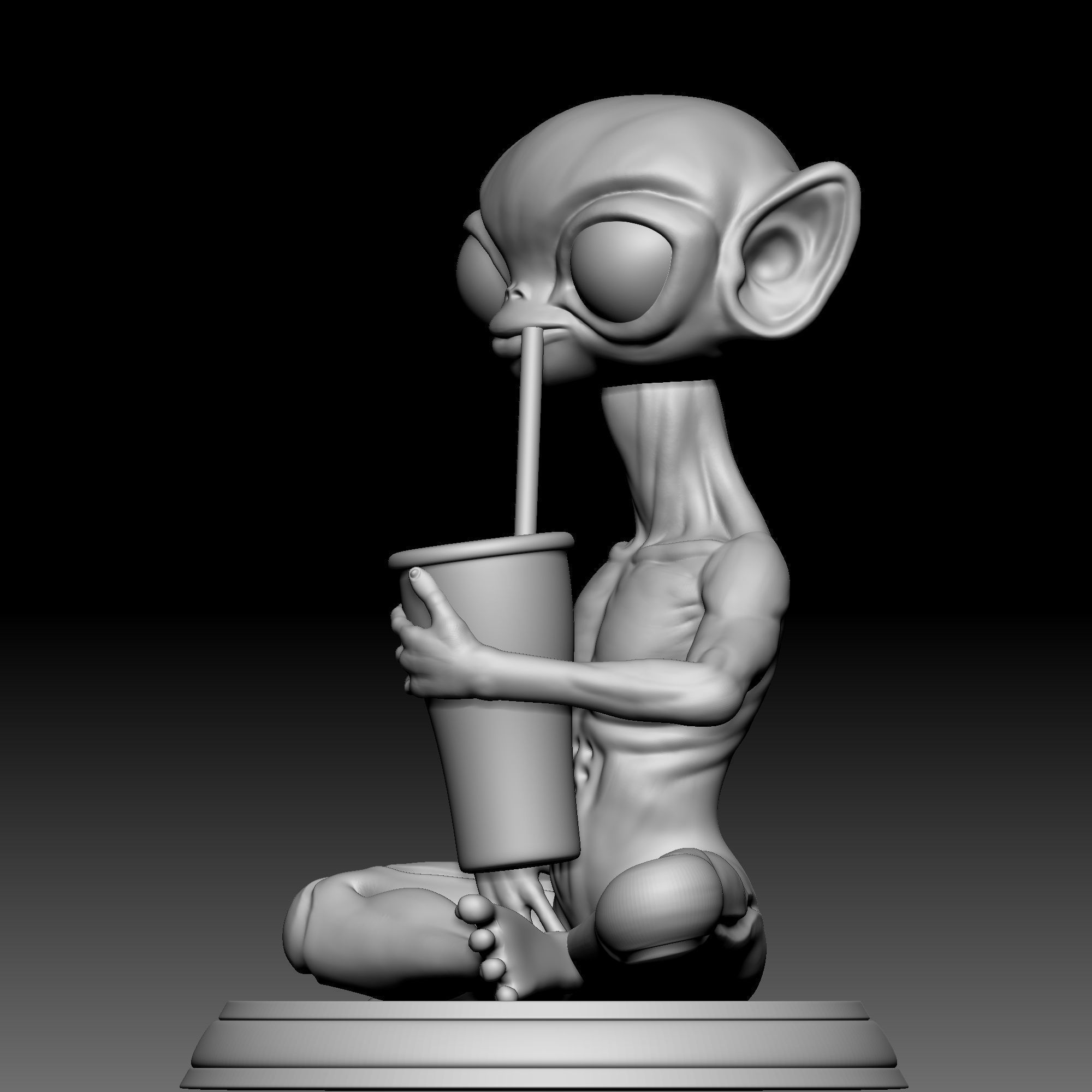 Alien Statue - 0270 3D print model_2