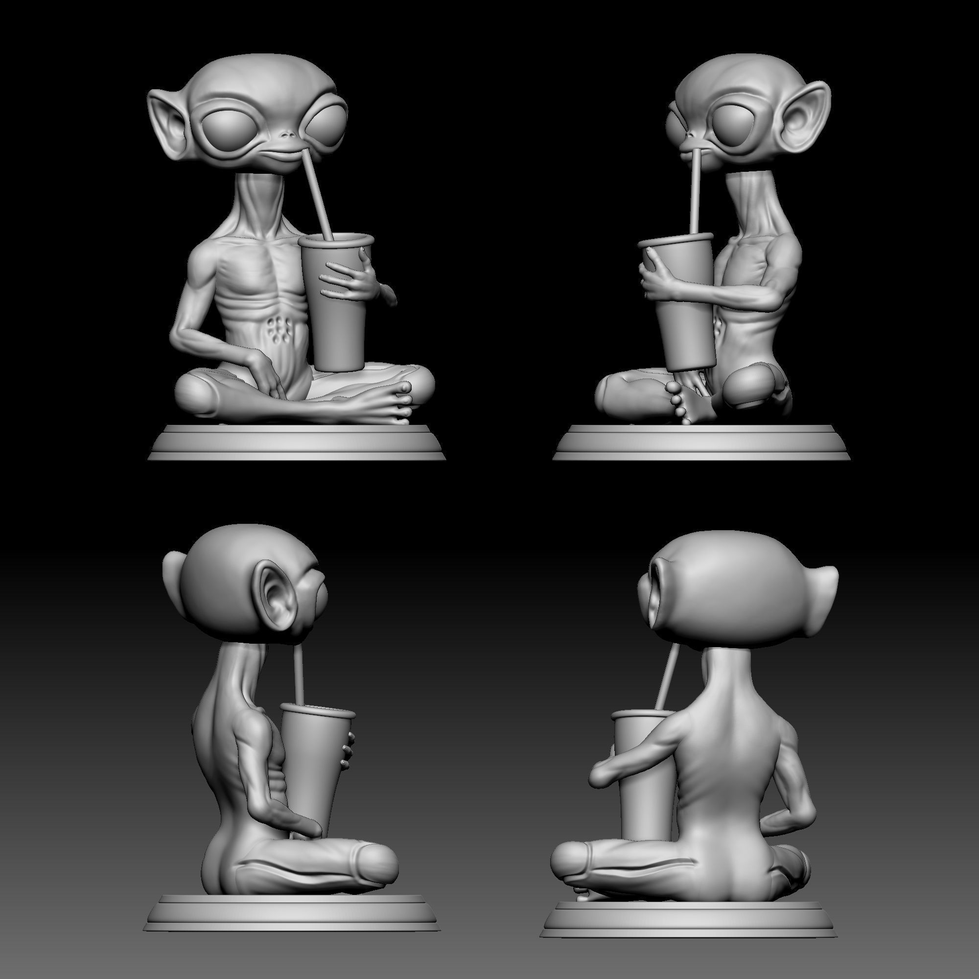 Alien Statue - 0270 3D print model_9