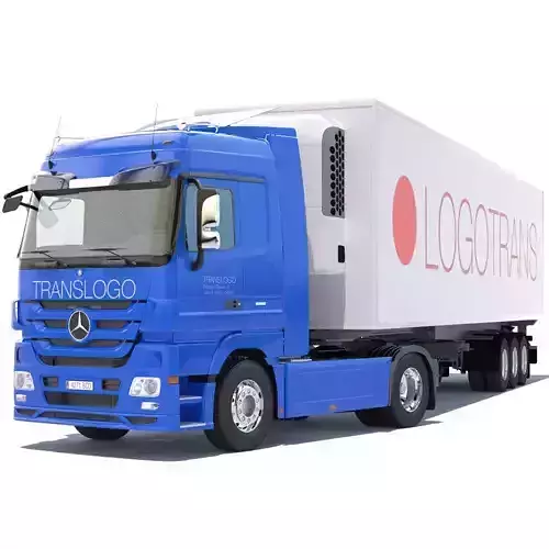 Mercedes Actros Space Cab Refrigerated Semi Trailer 3D model Mercedes Actros Space Cab Refrigerated Semi Trailer 3D model