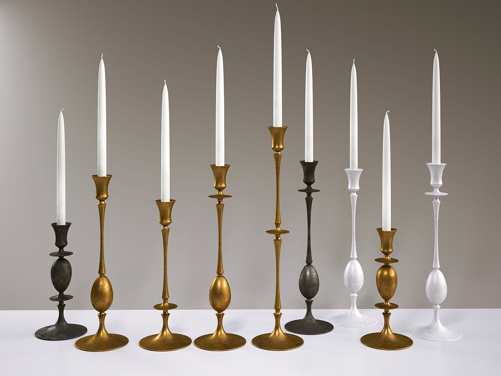 Biedermeier Candlesticks 3D model_1