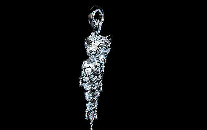 panther pendant earring pendant 3D print model