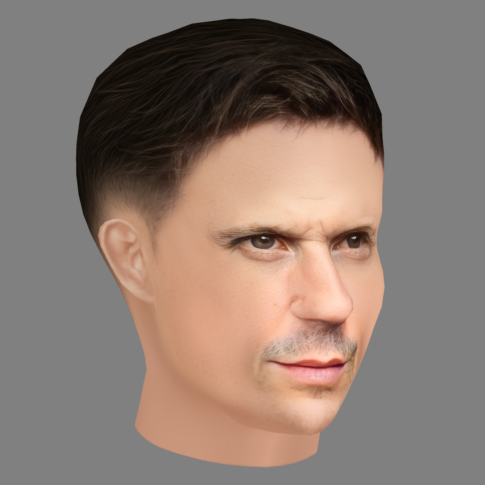 Will Bowden Head - Low poly head for game Low-poly 3D model_6