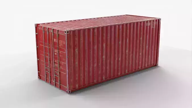 20Ft Cargo Container - Red - Dirty