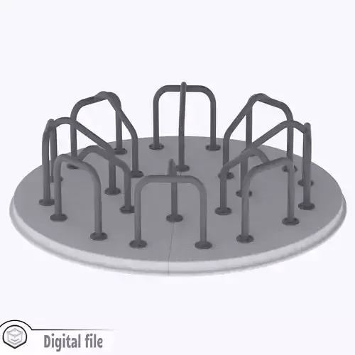 HO Scale Merry-go-round park scenery model 