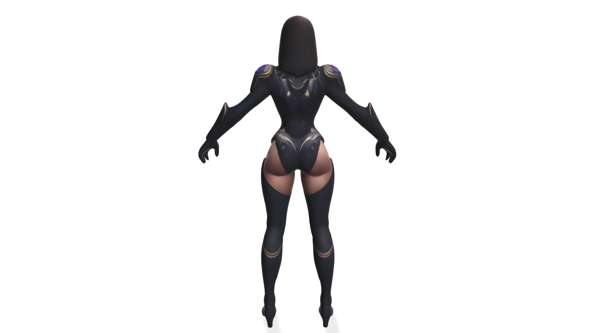 Eclipse Vanguard the Cyborg Female Warrior Low-poly 3D model_3