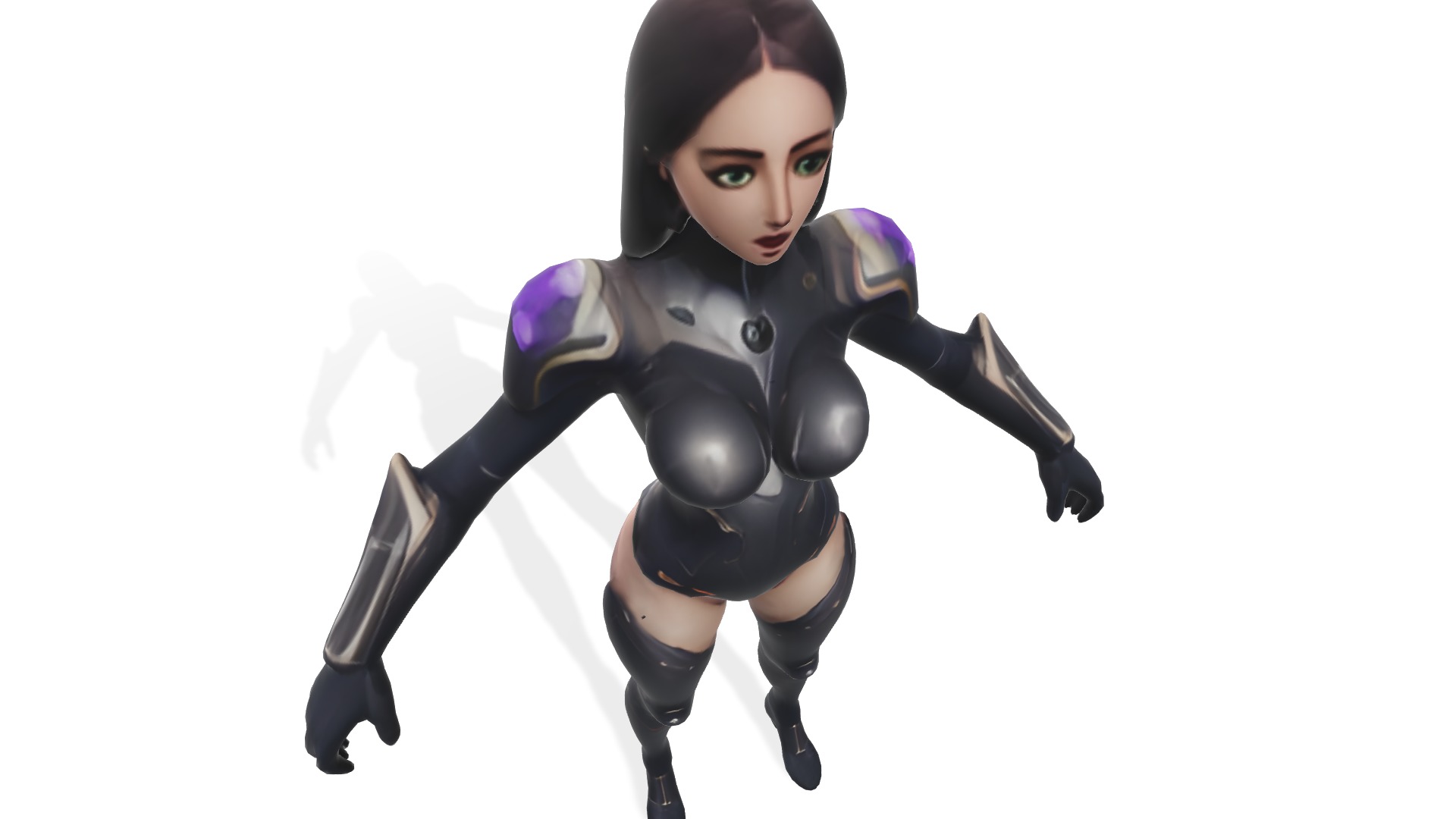Eclipse Vanguard the Cyborg Female Warrior Low-poly 3D model_6