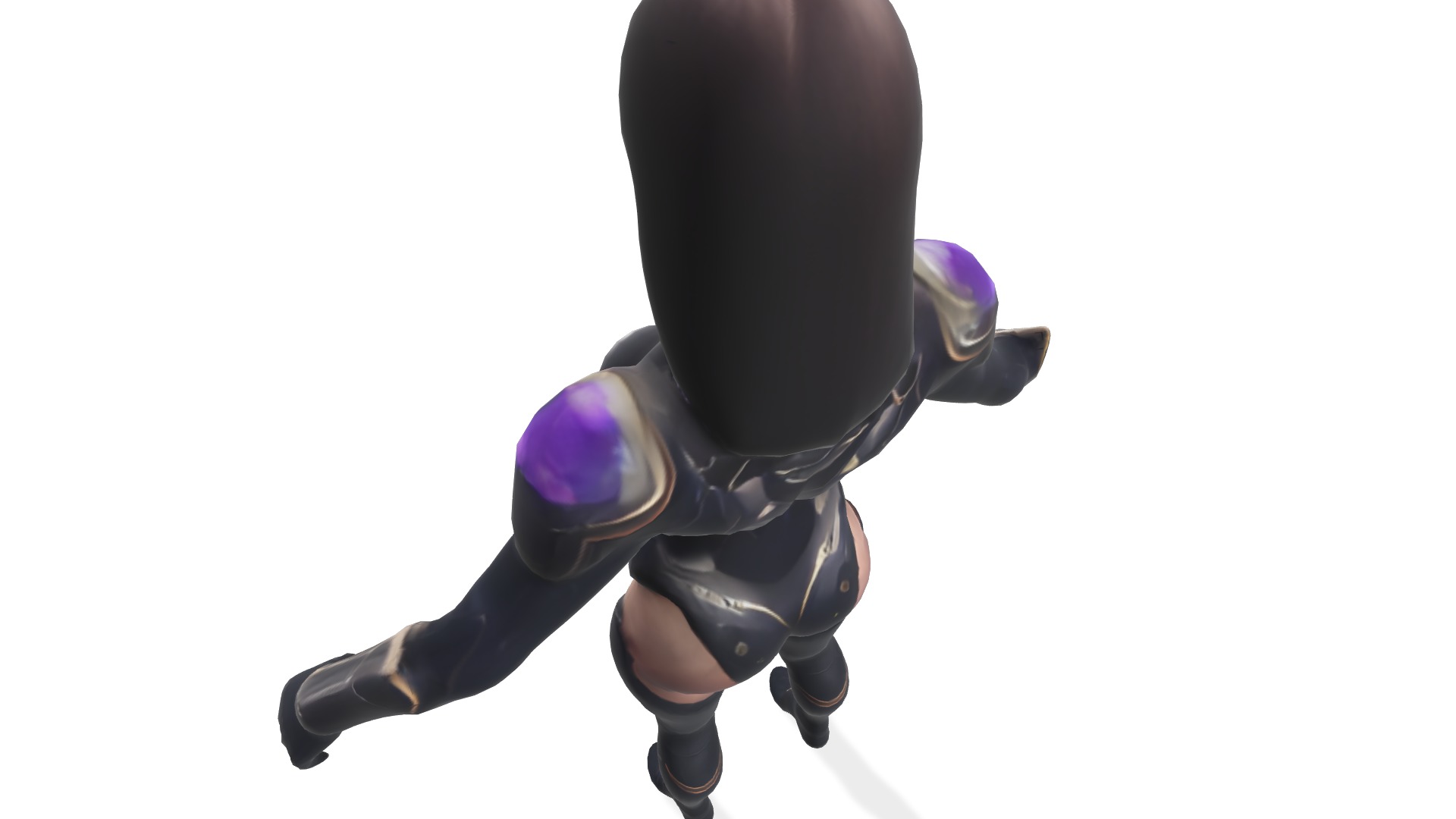 Eclipse Vanguard the Cyborg Female Warrior Low-poly 3D model_8