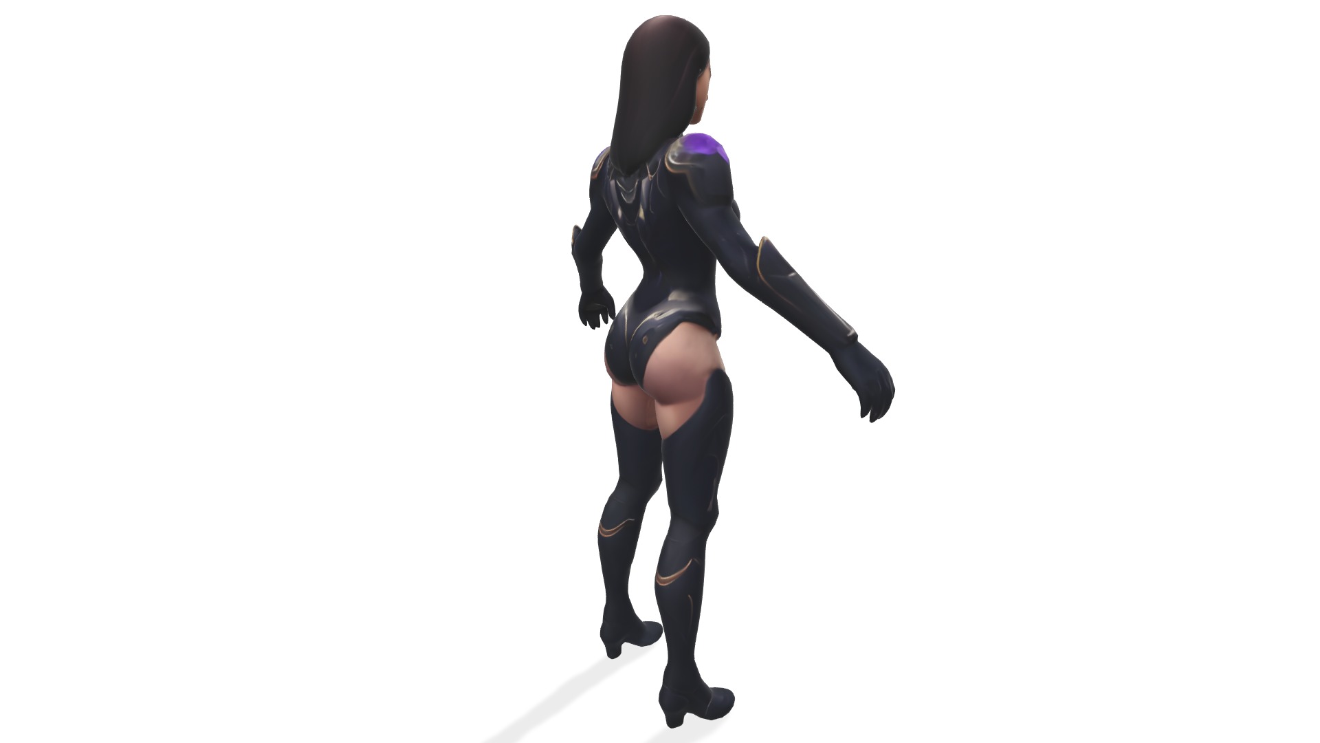 Eclipse Vanguard the Cyborg Female Warrior Low-poly 3D model_4