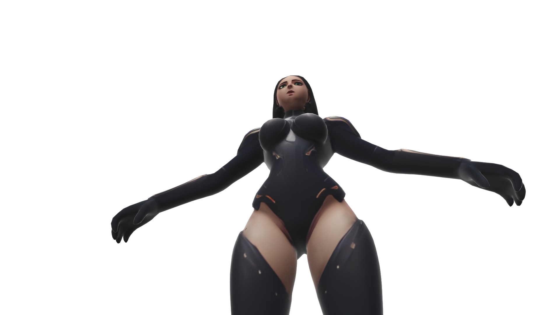 Eclipse Vanguard the Cyborg Female Warrior Low-poly 3D model_9