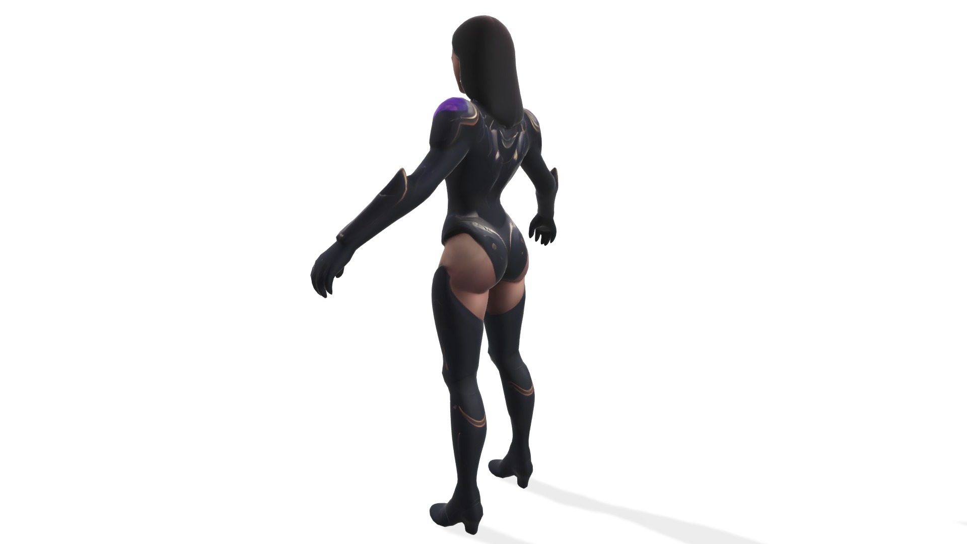 Eclipse Vanguard the Cyborg Female Warrior Low-poly 3D model_5