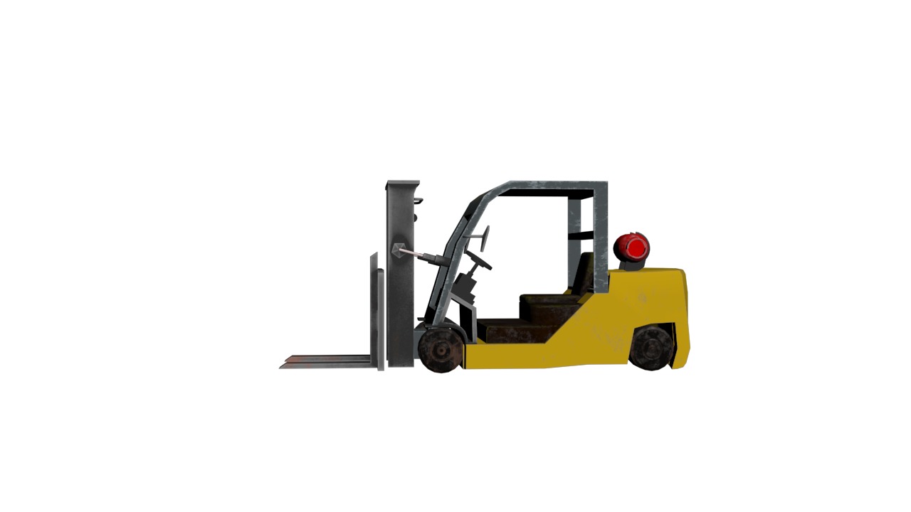 Forklift Low-poly 3D model_2