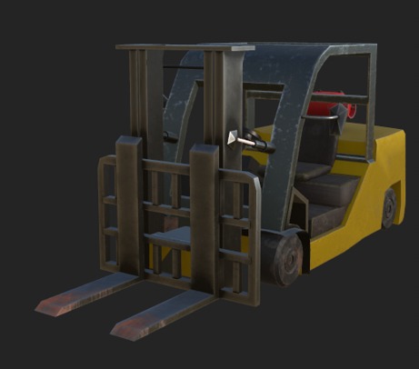 Forklift Low-poly 3D model_4