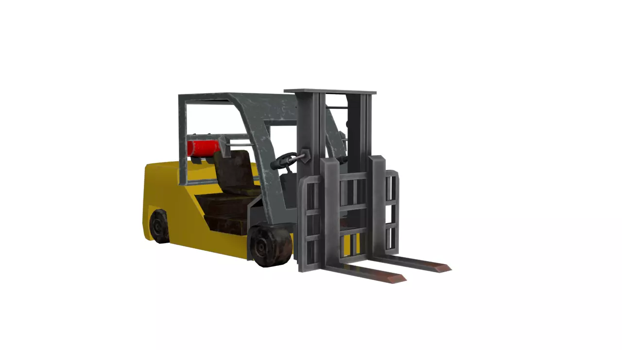 Forklift Low-poly 3D model_0