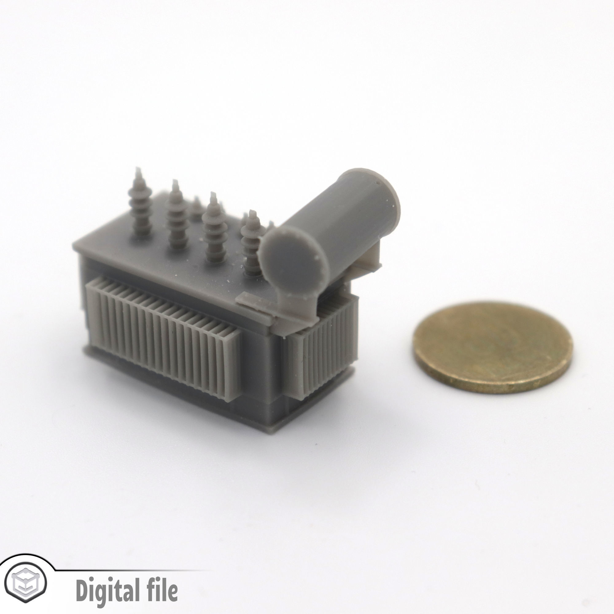 HO Scale Big electrical transformer station train model  3D print model_1