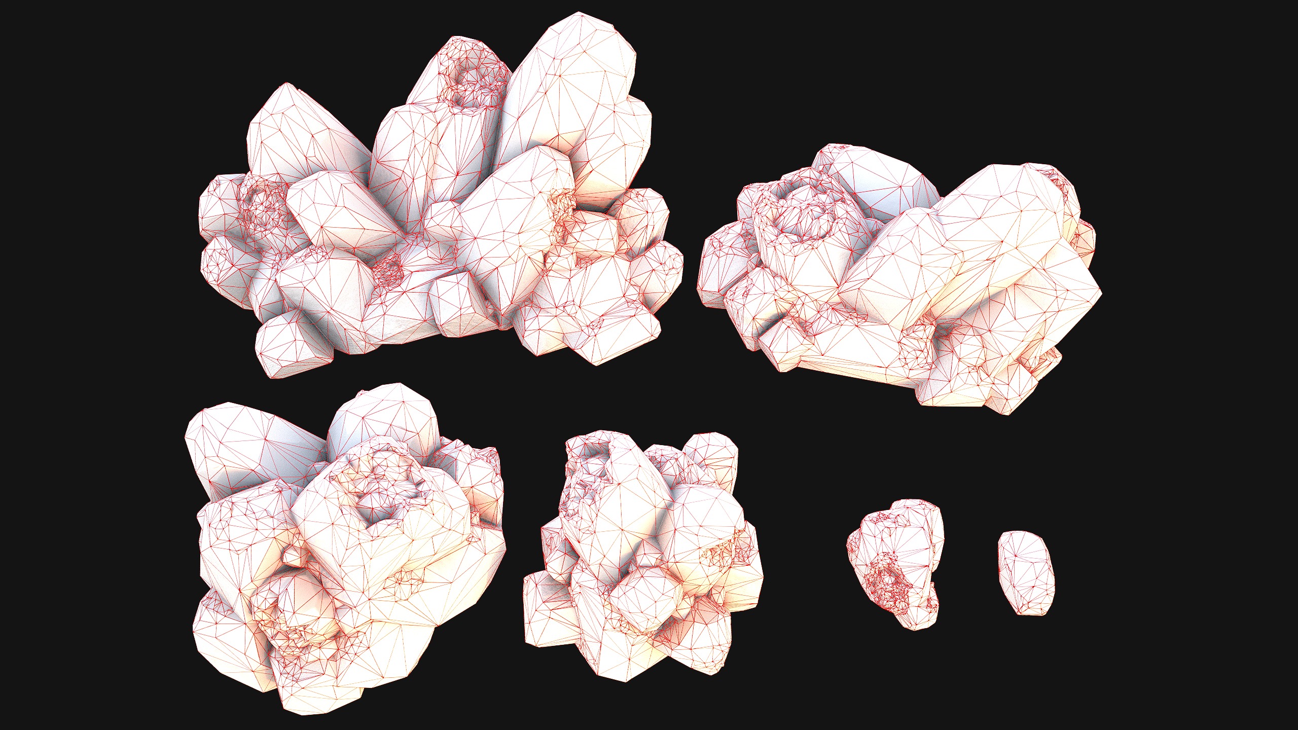 Copper Deposits Ore and Stones Resource Set Low-poly 3D model_35