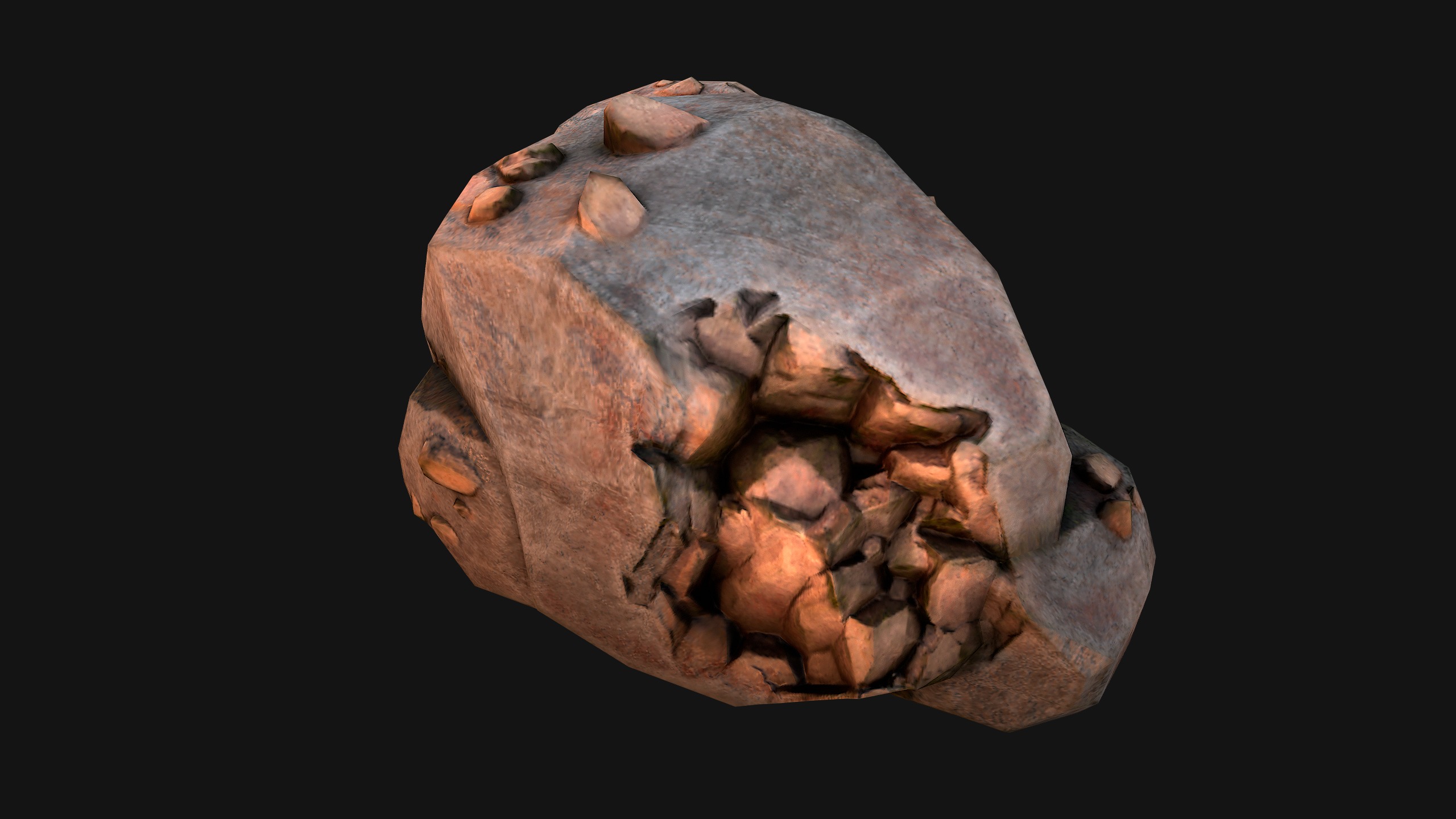 Copper Deposits Ore and Stones Resource Set Low-poly 3D model_15