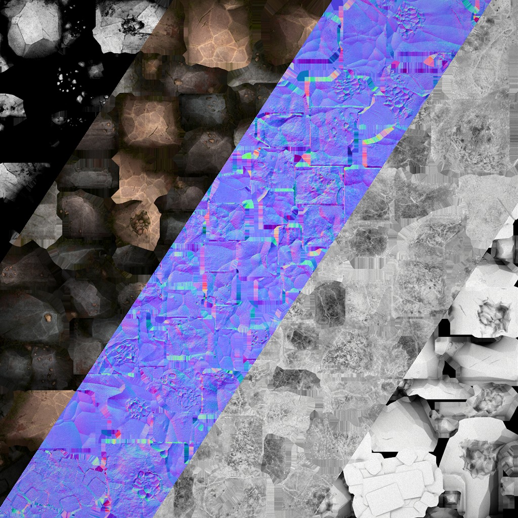 Copper Deposits Ore and Stones Resource Set Low-poly 3D model_36