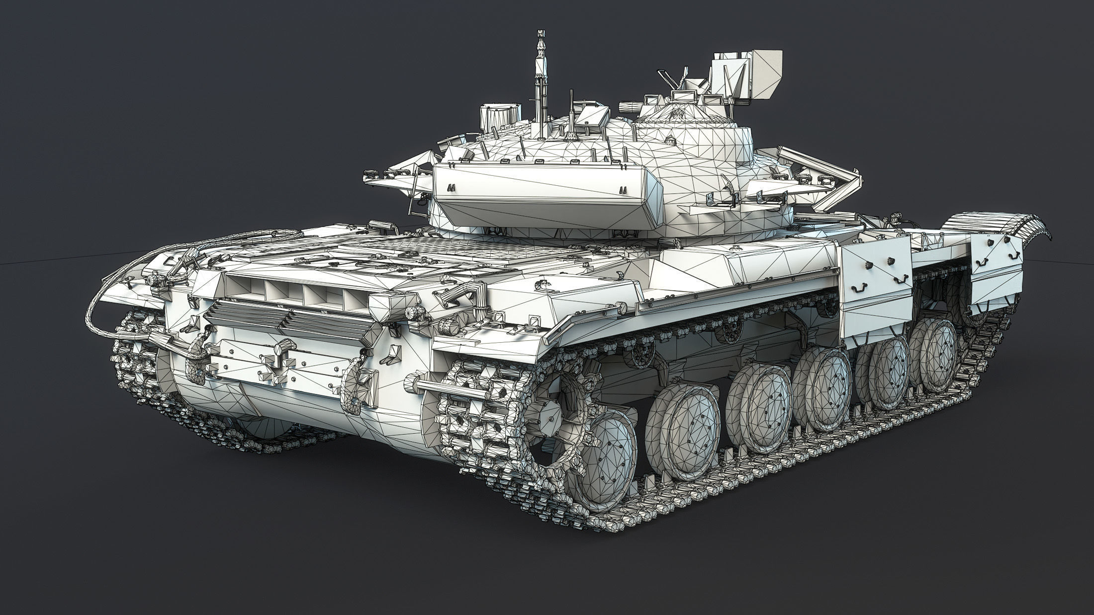 Tank T-64BM Bulat Destroyed Low-poly 3D model_11
