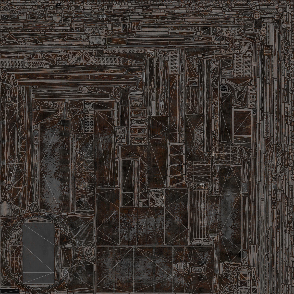 Tank T-64BM Bulat Destroyed Low-poly 3D model_13