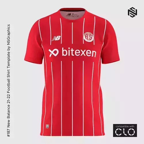 New Balance 21-22 Football Shirt Template for CLO 3D