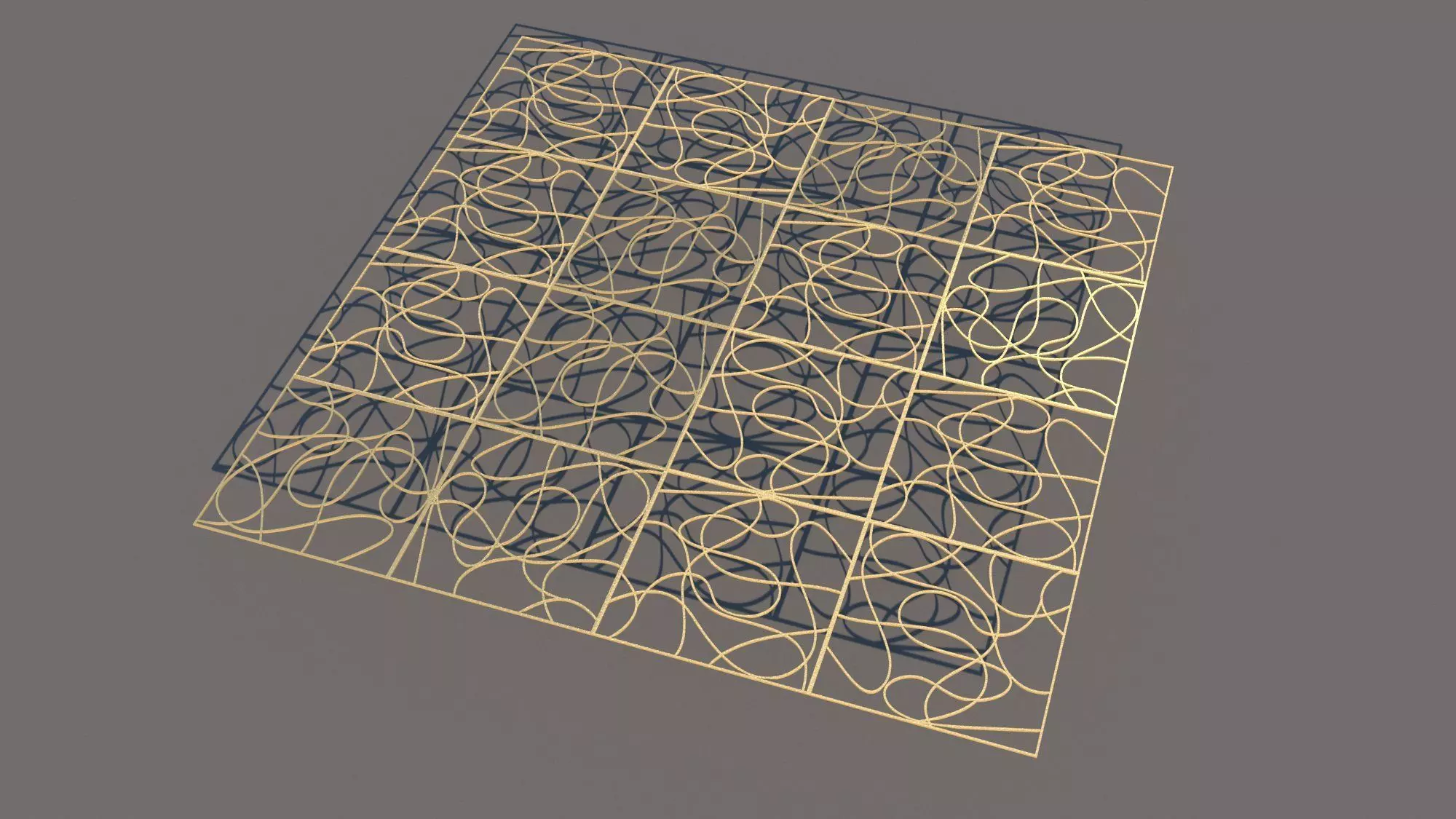 Gold Pattern Decorative Panel Free 3D model