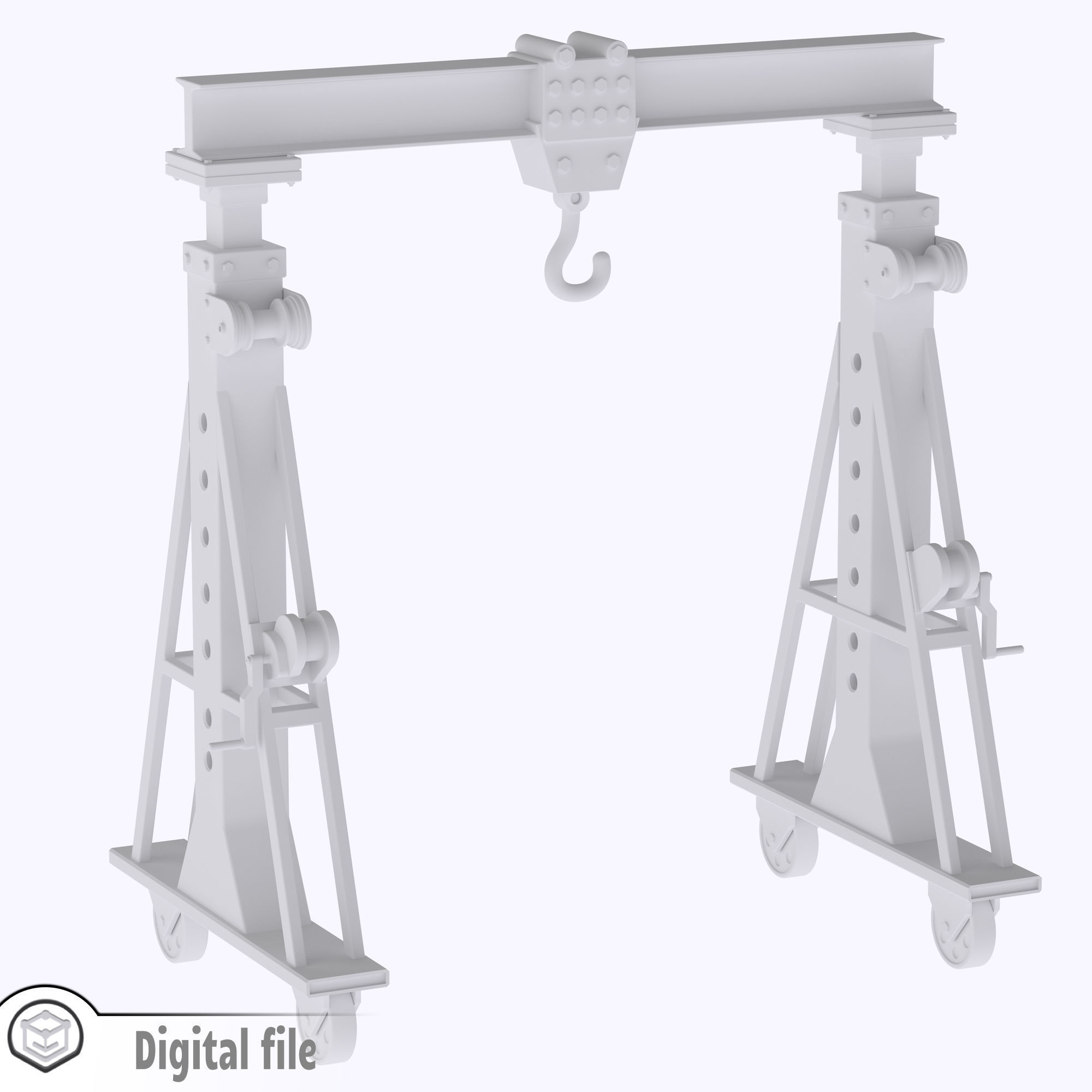HO Small gantry crane train model 3D print model_9