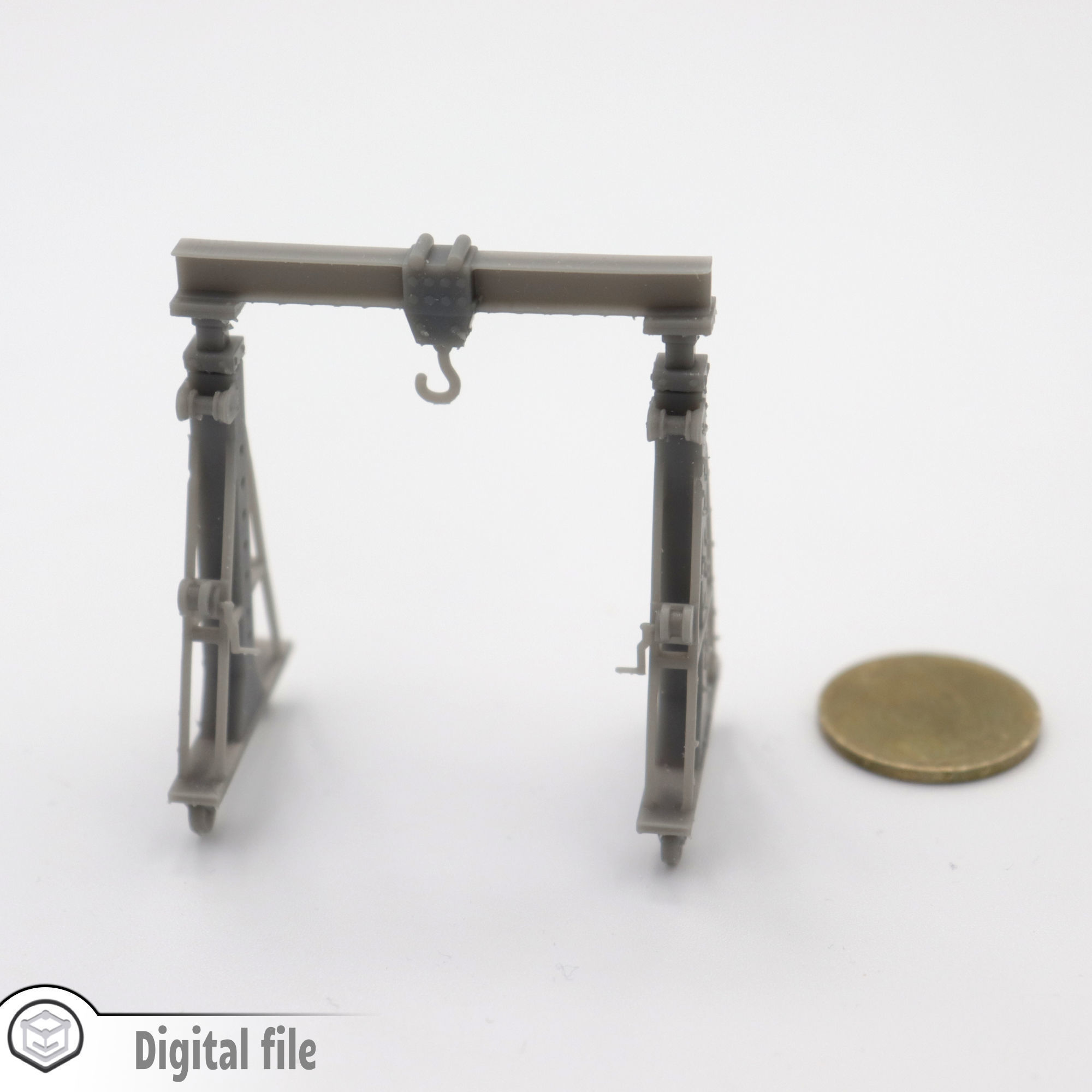 HO Small gantry crane train model 3D print model_2