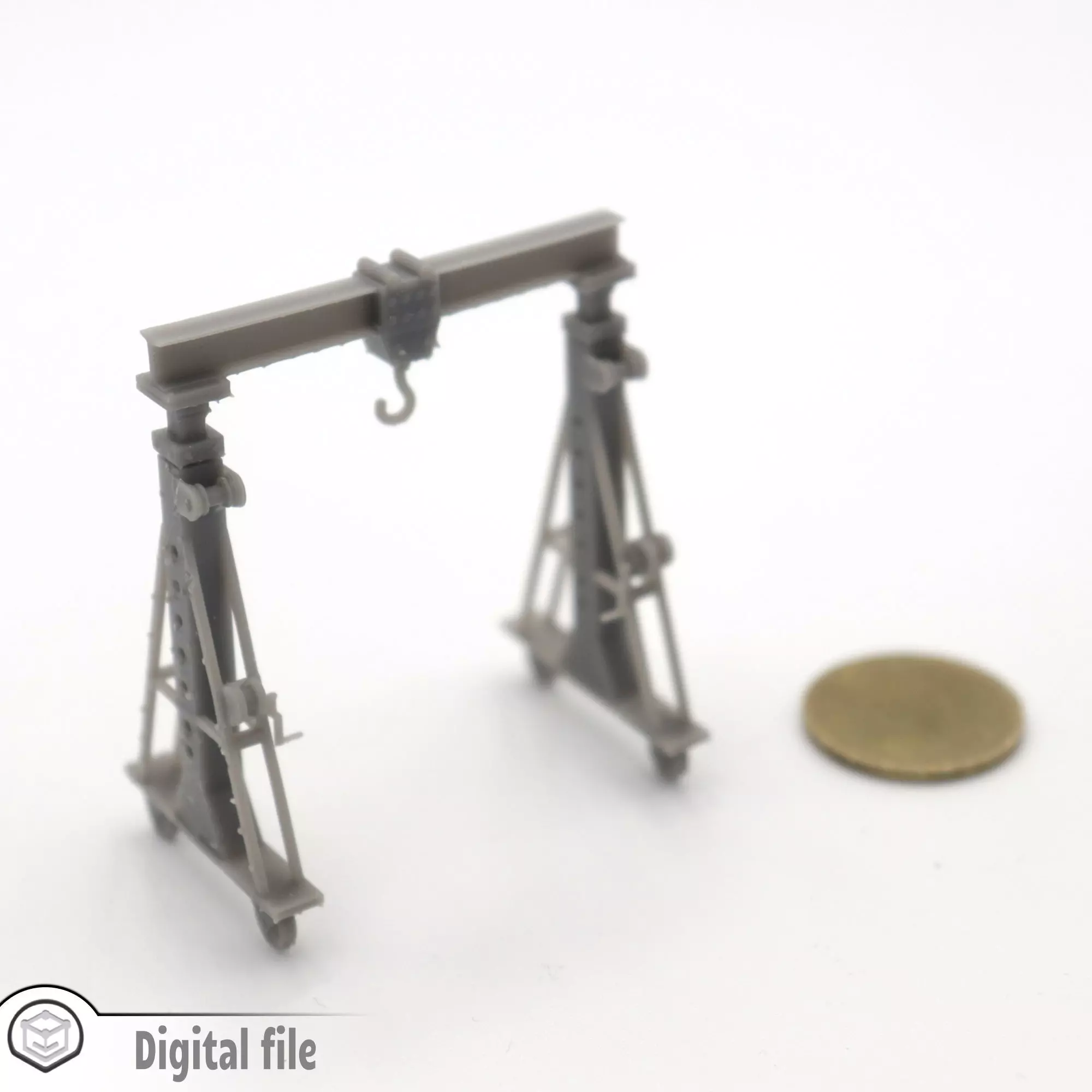 HO Small gantry crane train model 3D print model_0