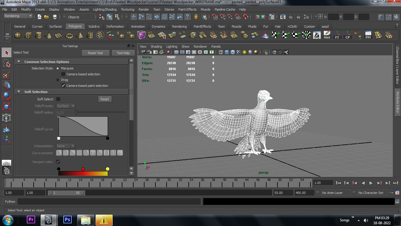 Pileated Woodpecker Animation and Rigging 3D model_49