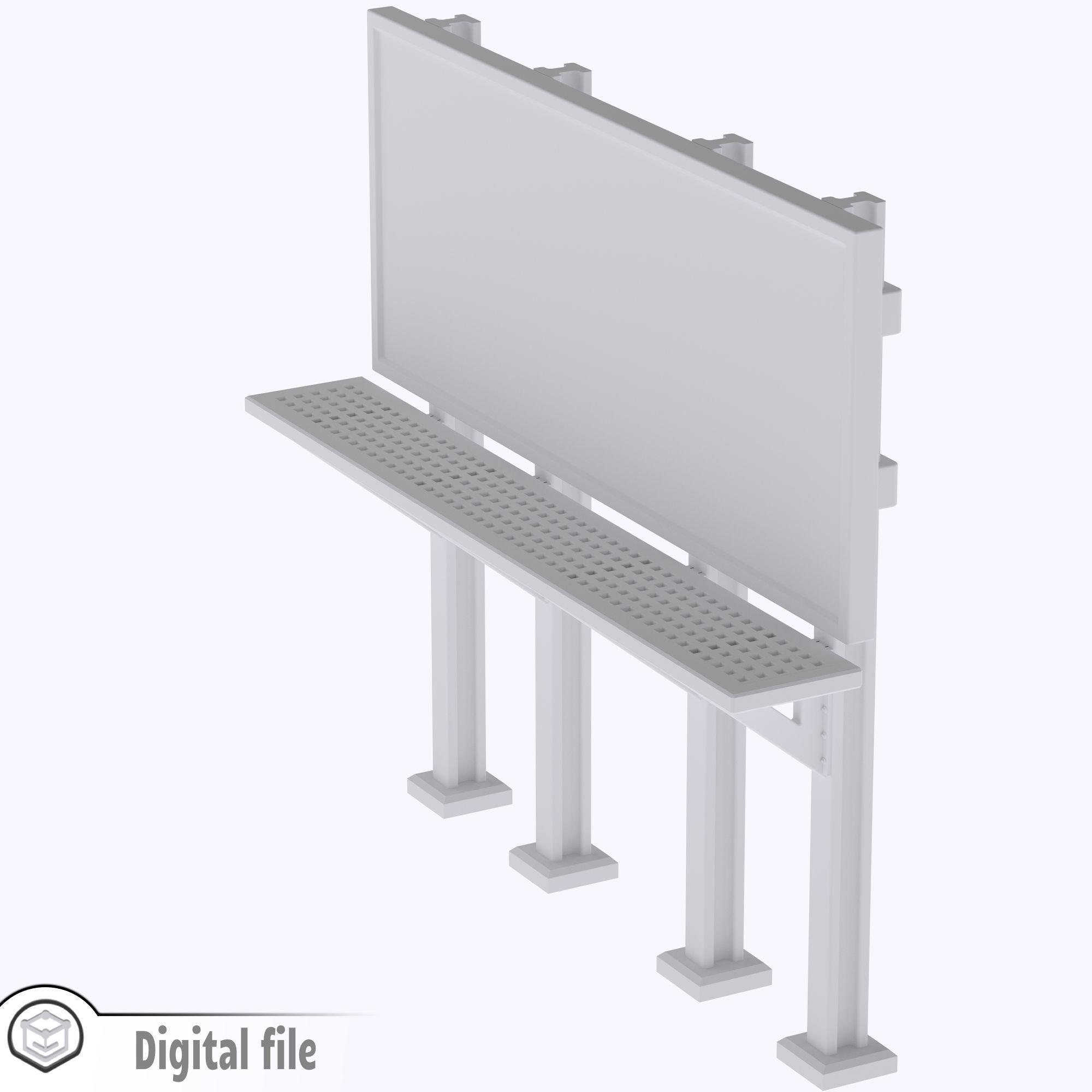 HO Metal billboard train model 3D print model_4