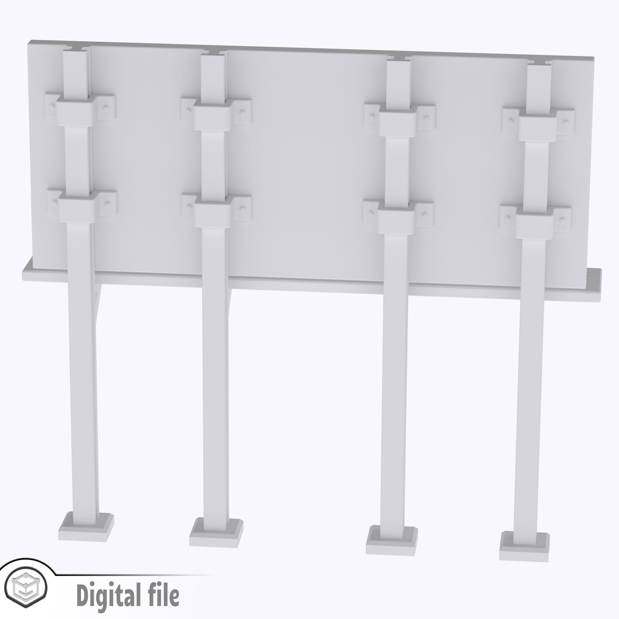 HO Metal billboard train model 3D print model_5