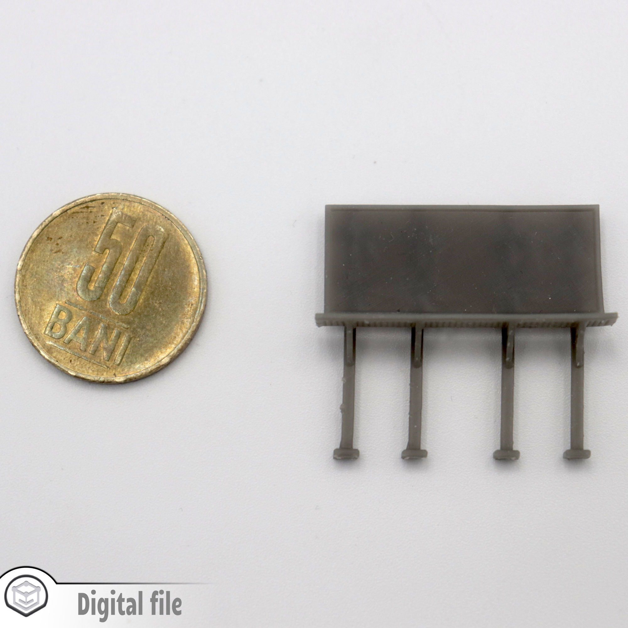 HO Metal billboard train model 3D print model_1