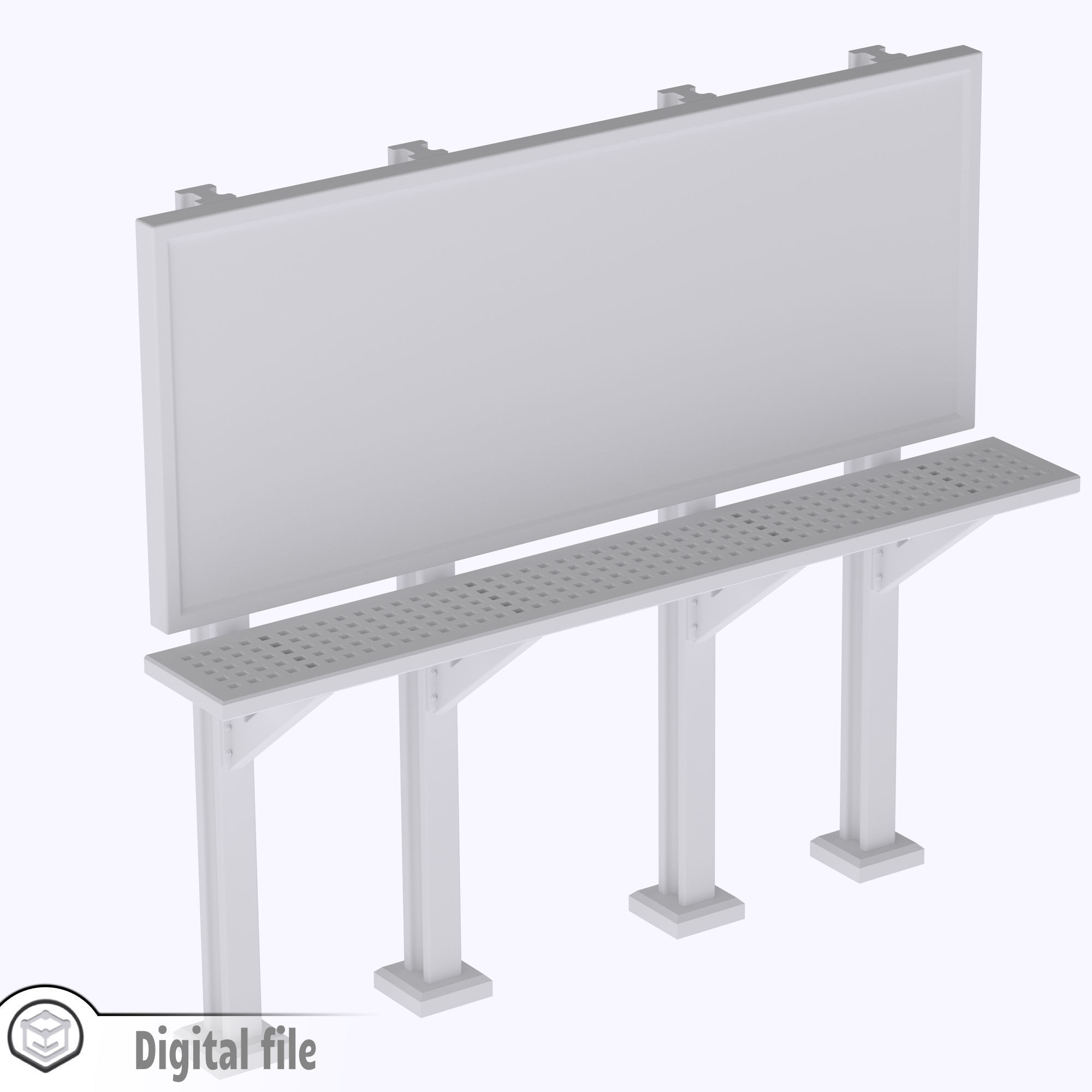 HO Metal billboard train model 3D print model_6