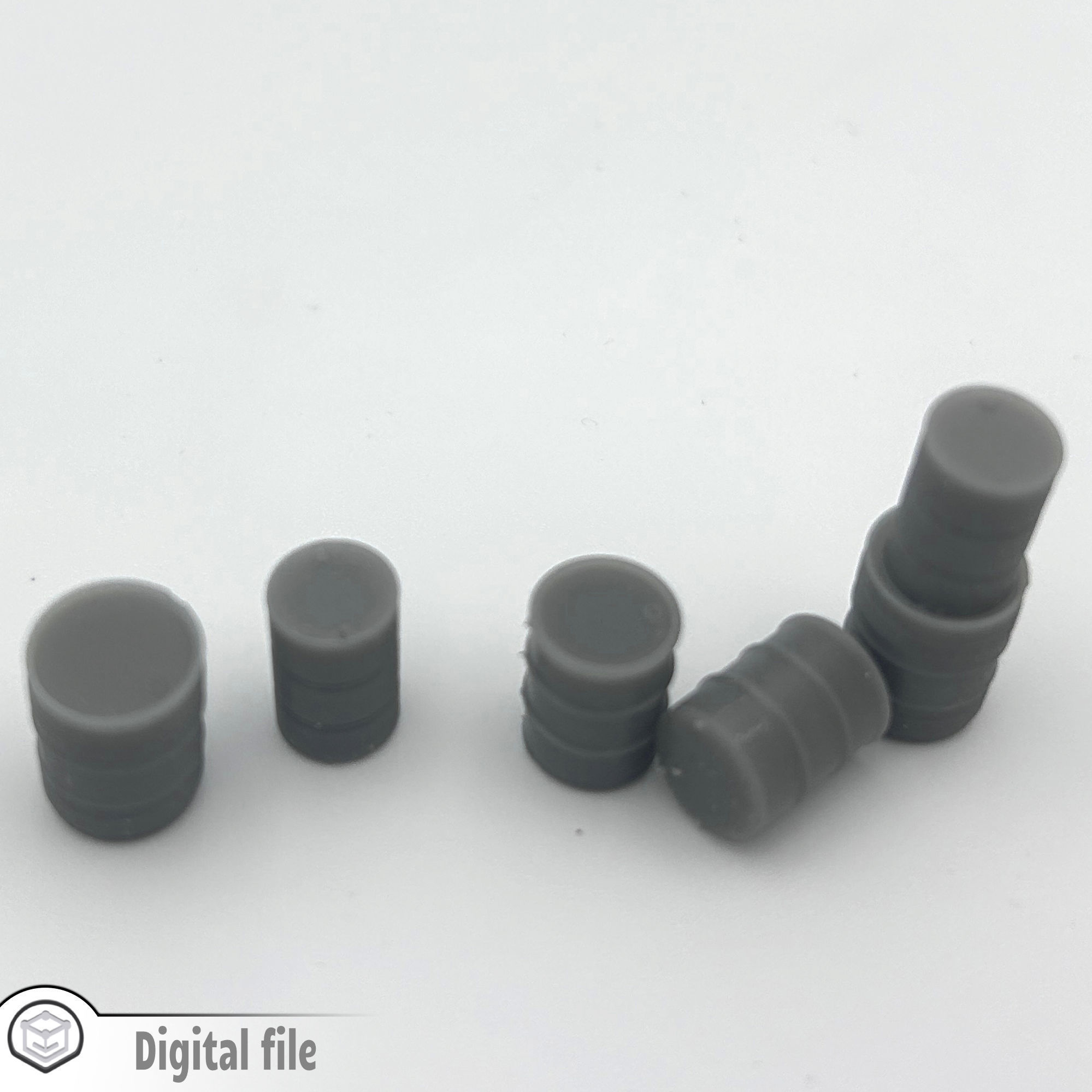 HO Set of 3 drum barrels train model  3D print model_1