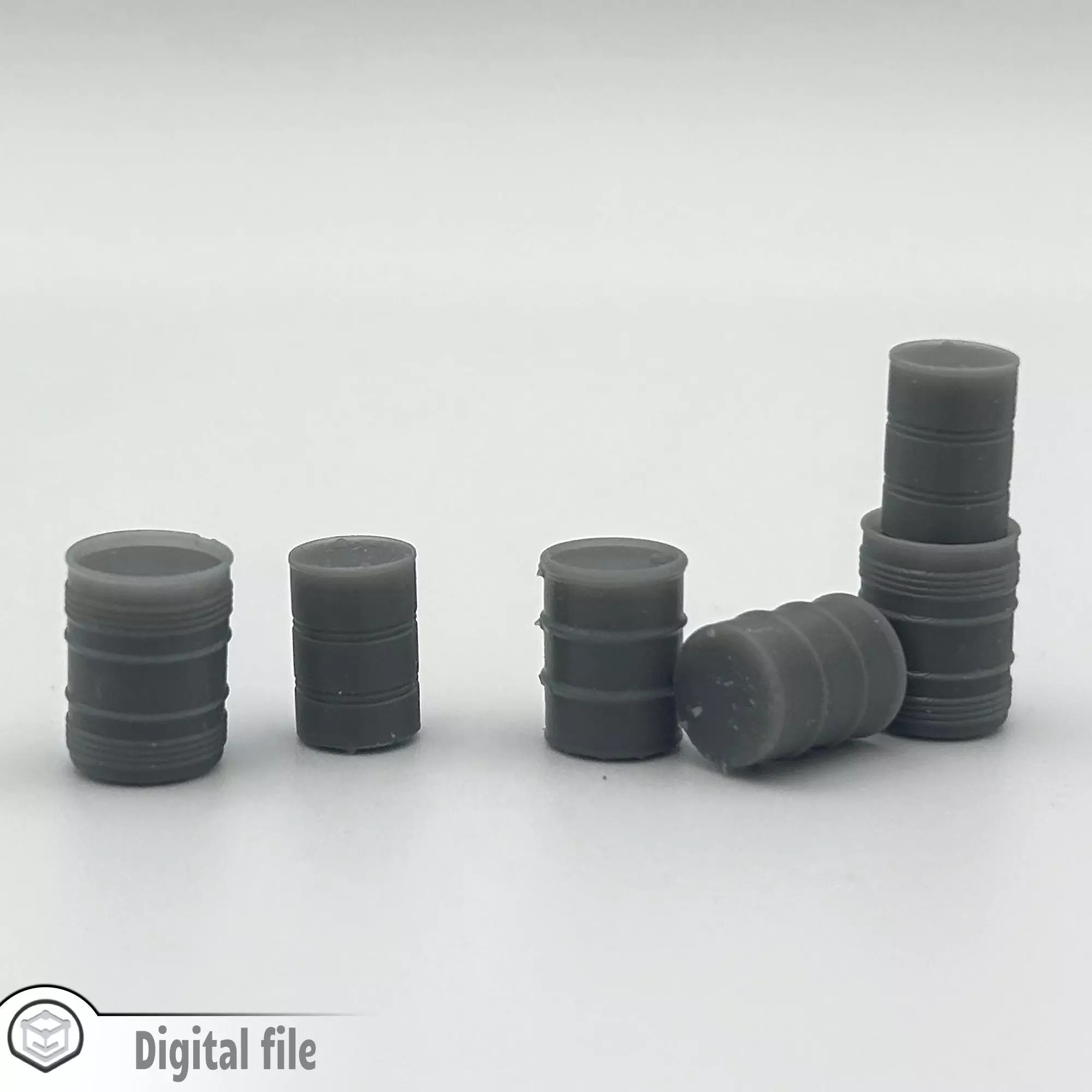 HO Set of 3 drum barrels train model  3D print model_0
