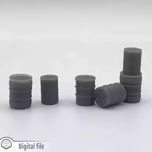 HO Set of 3 drum barrels train model  3D print model