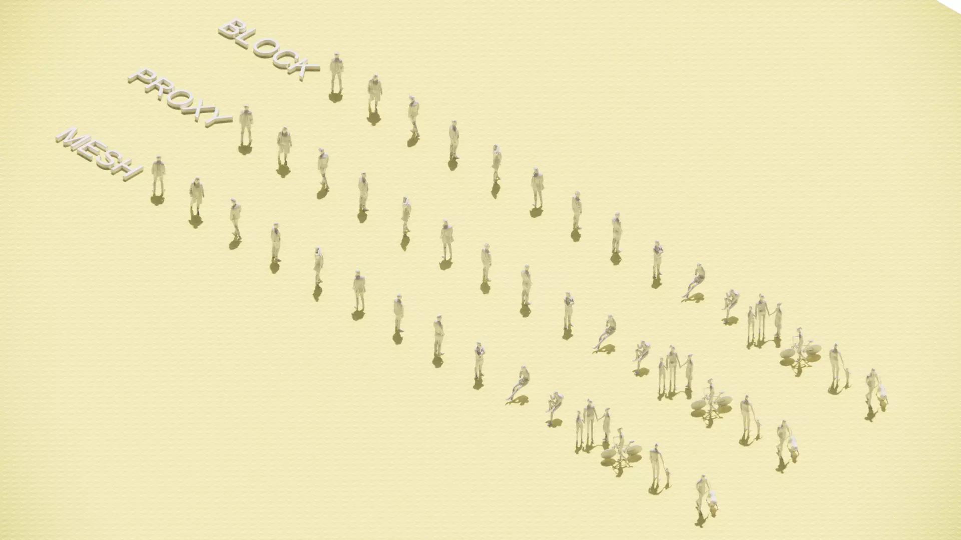 Axonometric People Pack for Architectural Visualization Low-poly 3D model_0