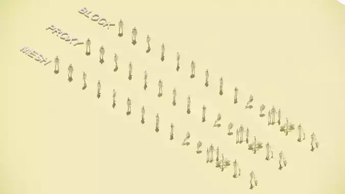 Axonometric People Pack for Architectural Visualization Low-poly 3D model