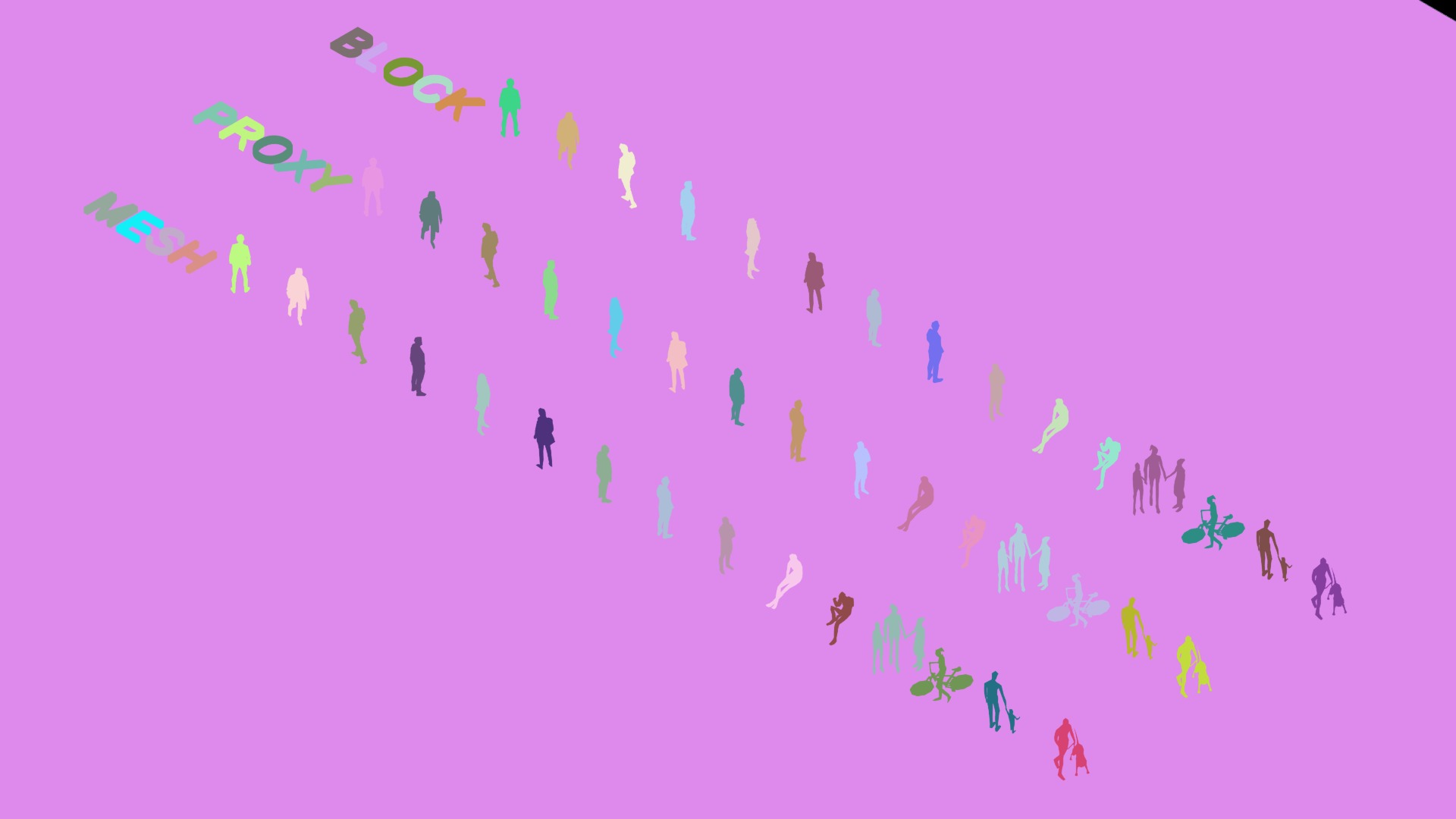 Axonometric People Pack for Architectural Visualization Low-poly 3D model_5