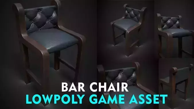 BAR CHAIR LOWPOLY GAME ASSET