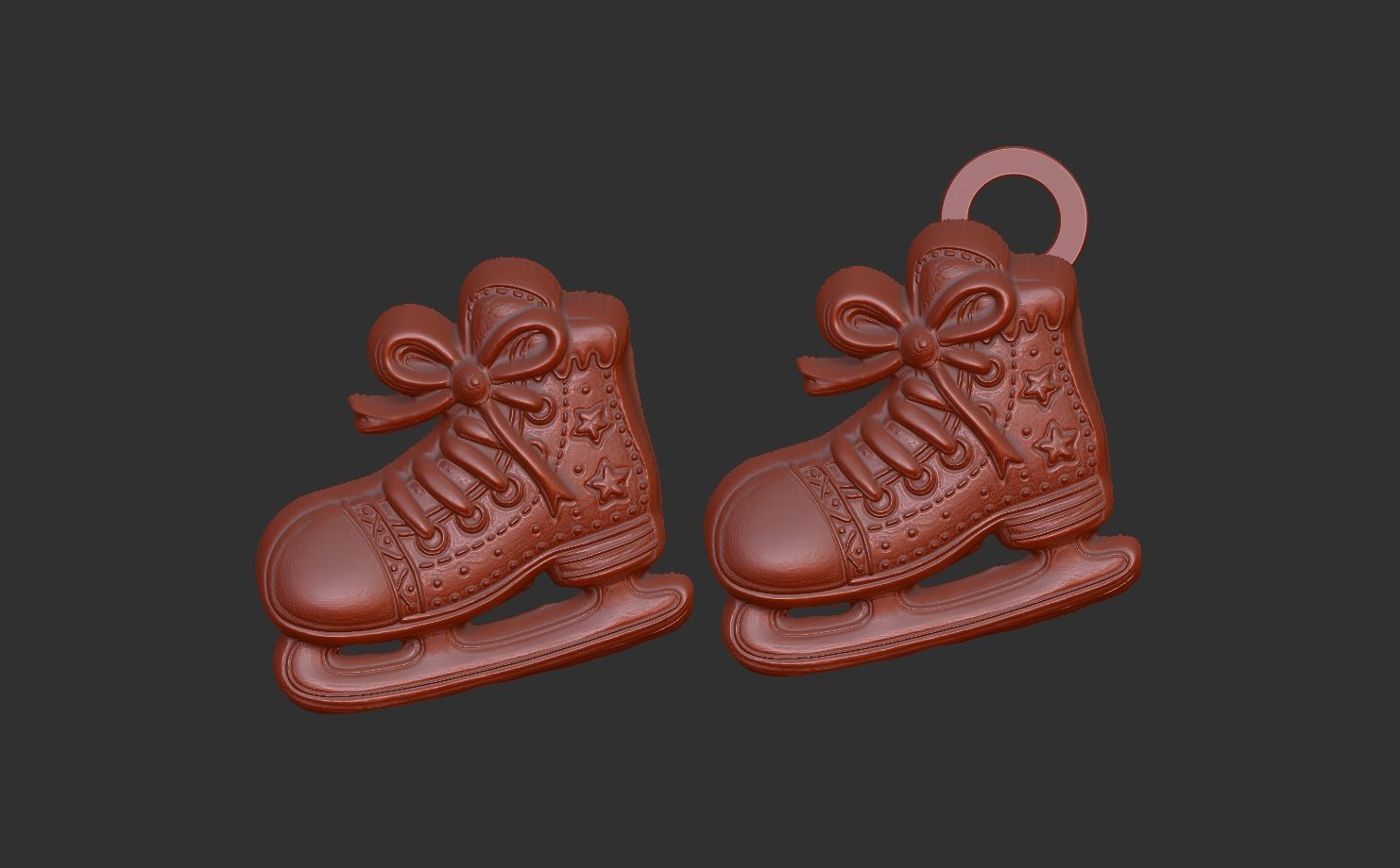 Skate shoe christmas cookie decor  3D print model_10