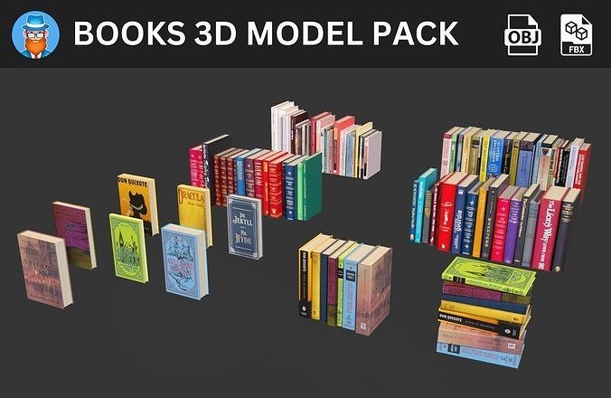 Ultimate Books 3D Model Pack 3D model